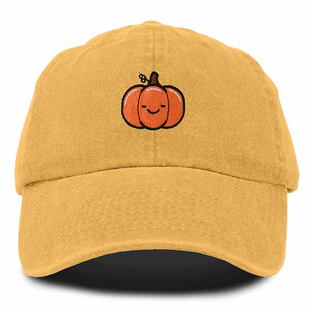 Dalix Baby Pumpkin Embroidered Cotton Baseball Cap Adjustable Dad Hat Womens in Gold