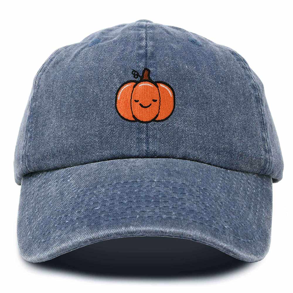 Dalix Baby Pumpkin Embroidered Cotton Baseball Cap Adjustable Dad Hat Womens in Navy Blue