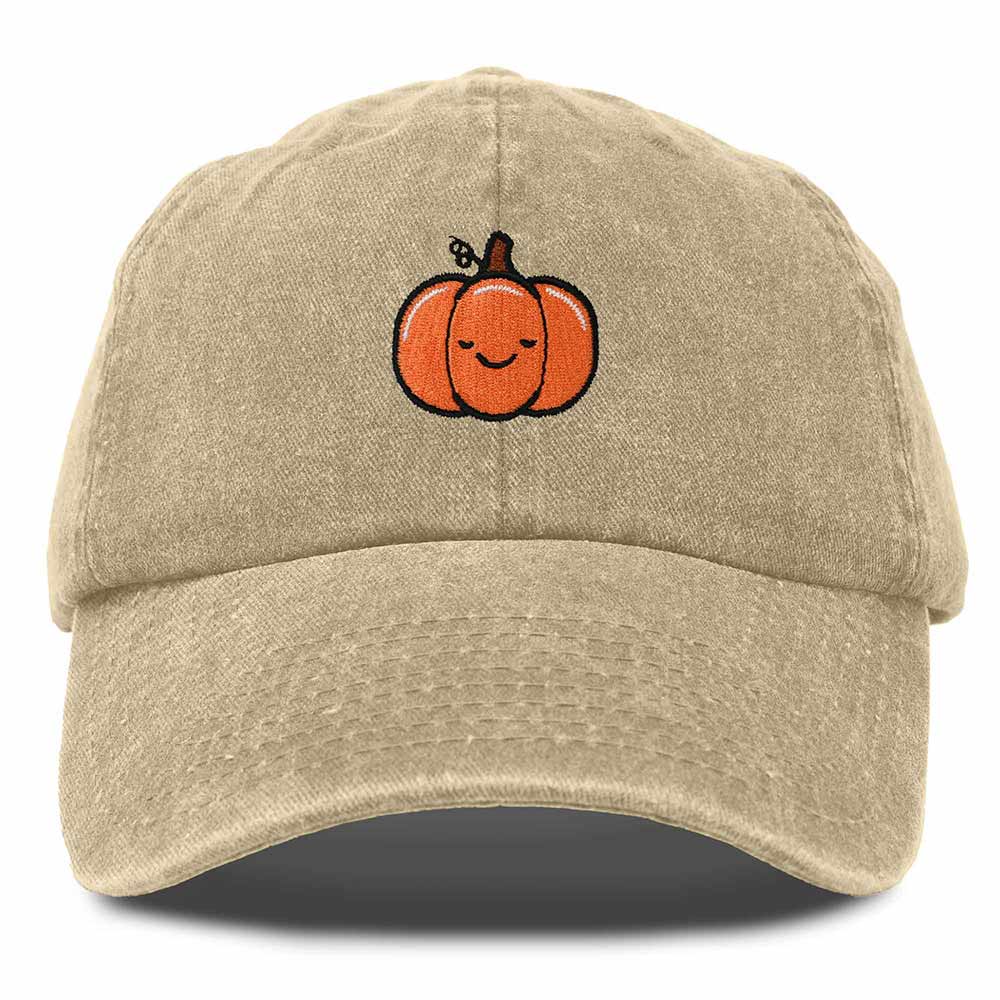 Dalix Baby Pumpkin Embroidered Cotton Baseball Cap Adjustable Dad Hat Womens in White