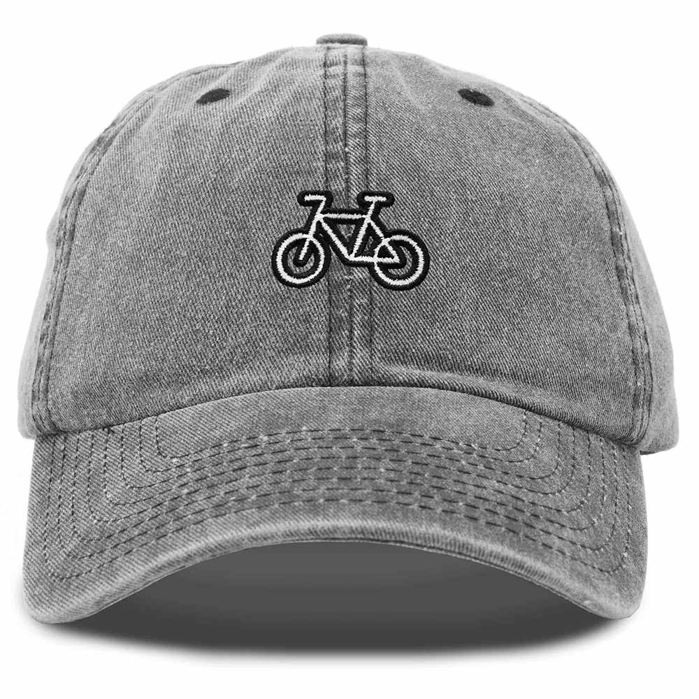 Dalix Bike Embroidered Bicycle Cotton Baseball Cap Adjustable Dad Hat Mens in Black