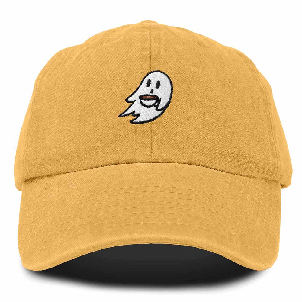 Dalix Spooke-a-Latte Ghost Cap Embroidered Coffee Cotton Baseball Hat Mens Womens in Gold