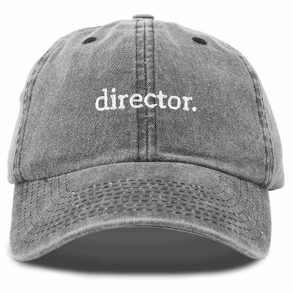 Dalix Director Embroidered Cotton Baseball Cap Adjustable Dad Hat Mens in Black