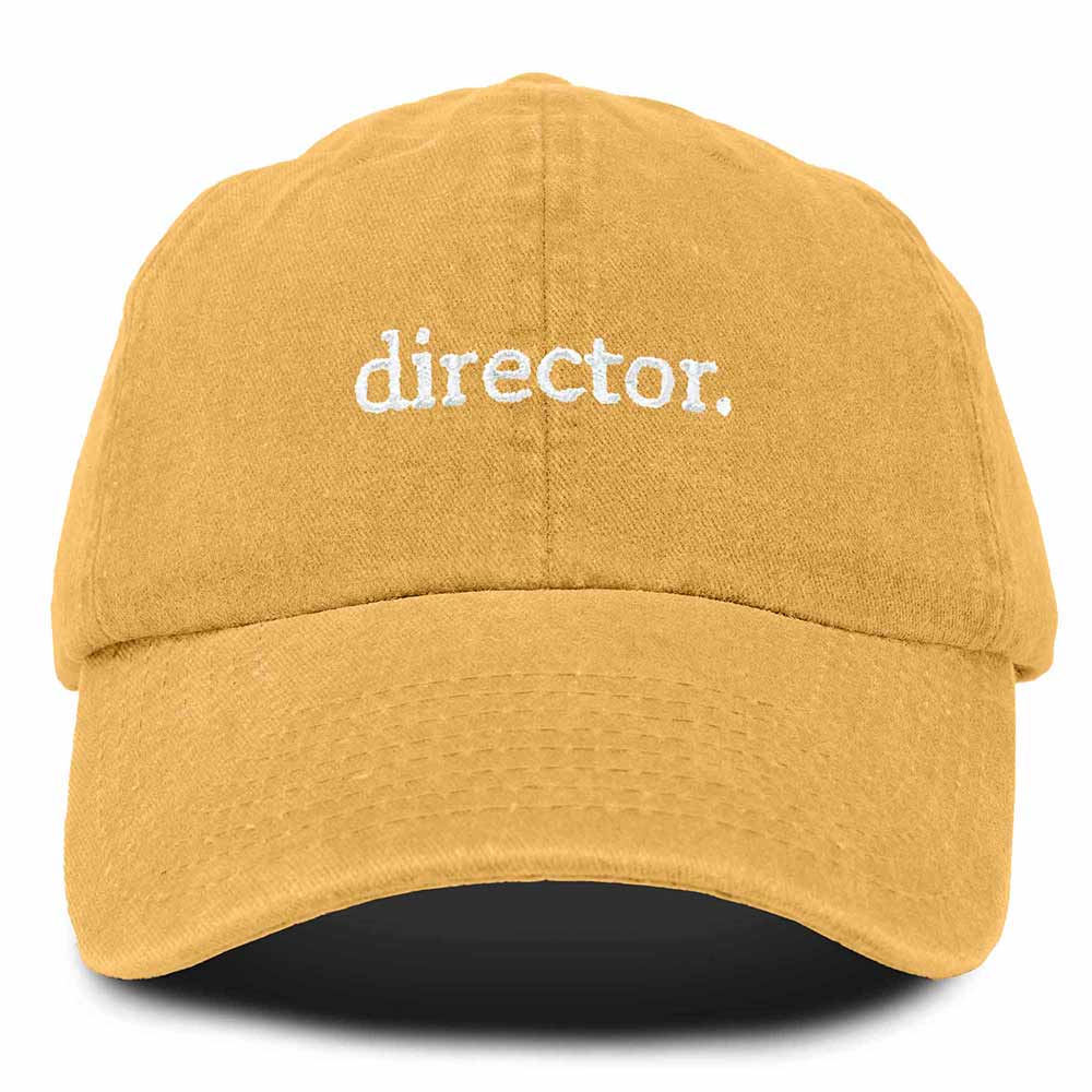 Dalix Director Embroidered Cotton Baseball Cap Adjustable Dad Hat Mens in Gold