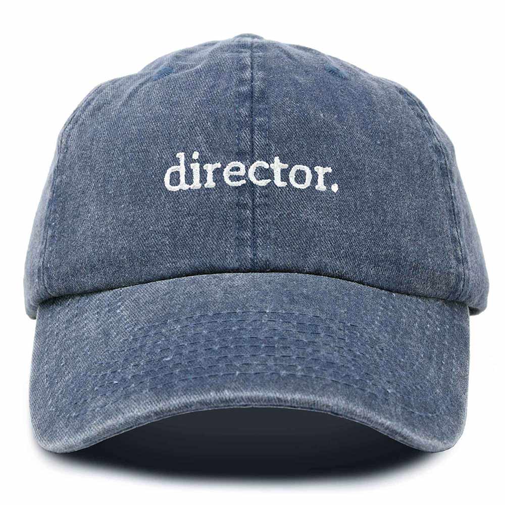 Dalix Director Embroidered Cotton Baseball Cap Adjustable Dad Hat Mens in Navy Blue