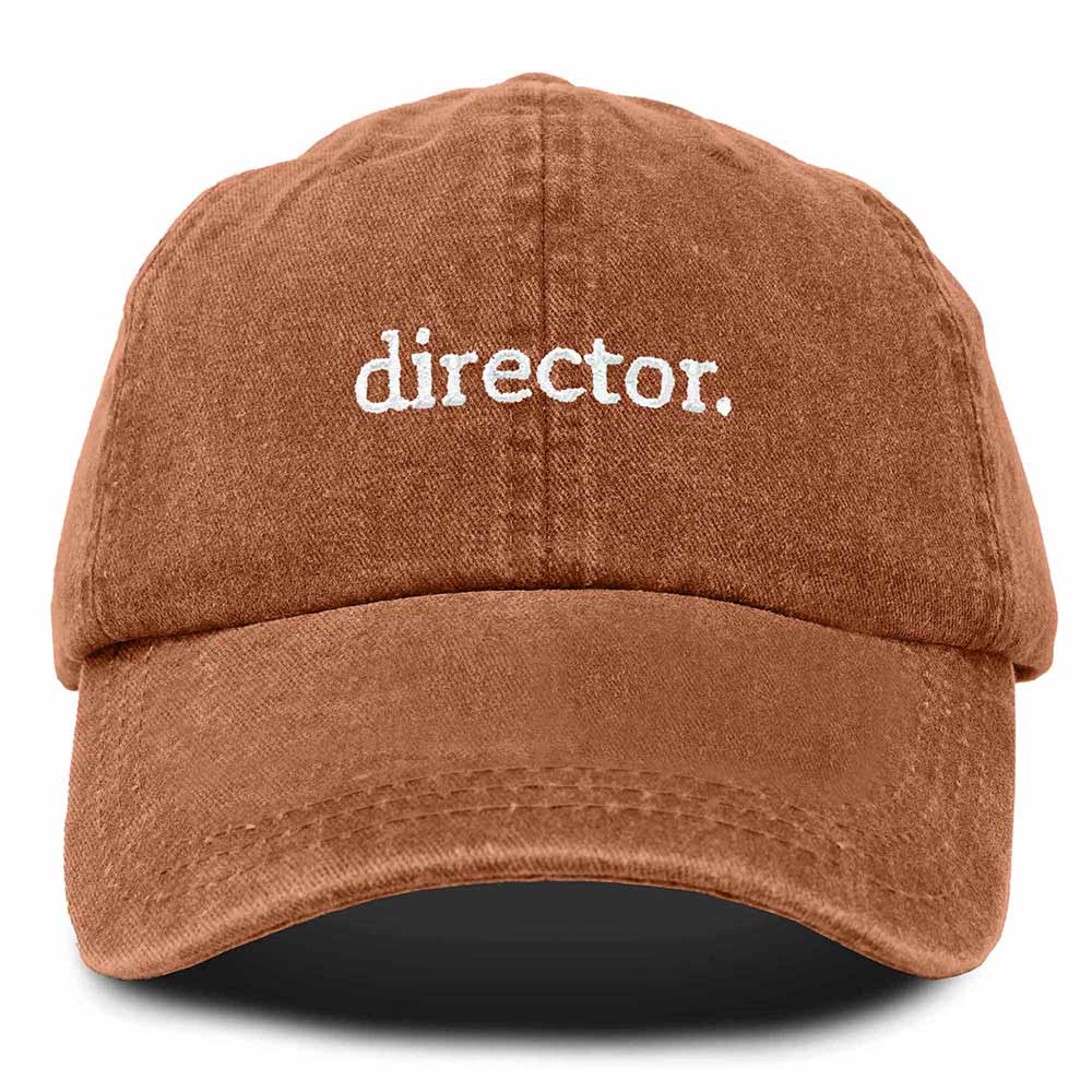 Dalix Director Embroidered Cotton Baseball Cap Adjustable Dad Hat Mens in Orange