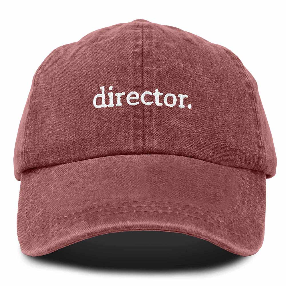 Dalix Director Embroidered Cotton Baseball Cap Adjustable Dad Hat Mens in Red