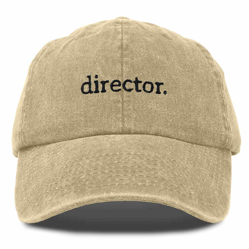 Dalix Director Embroidered Cotton Baseball Cap Adjustable Dad Hat Mens in White
