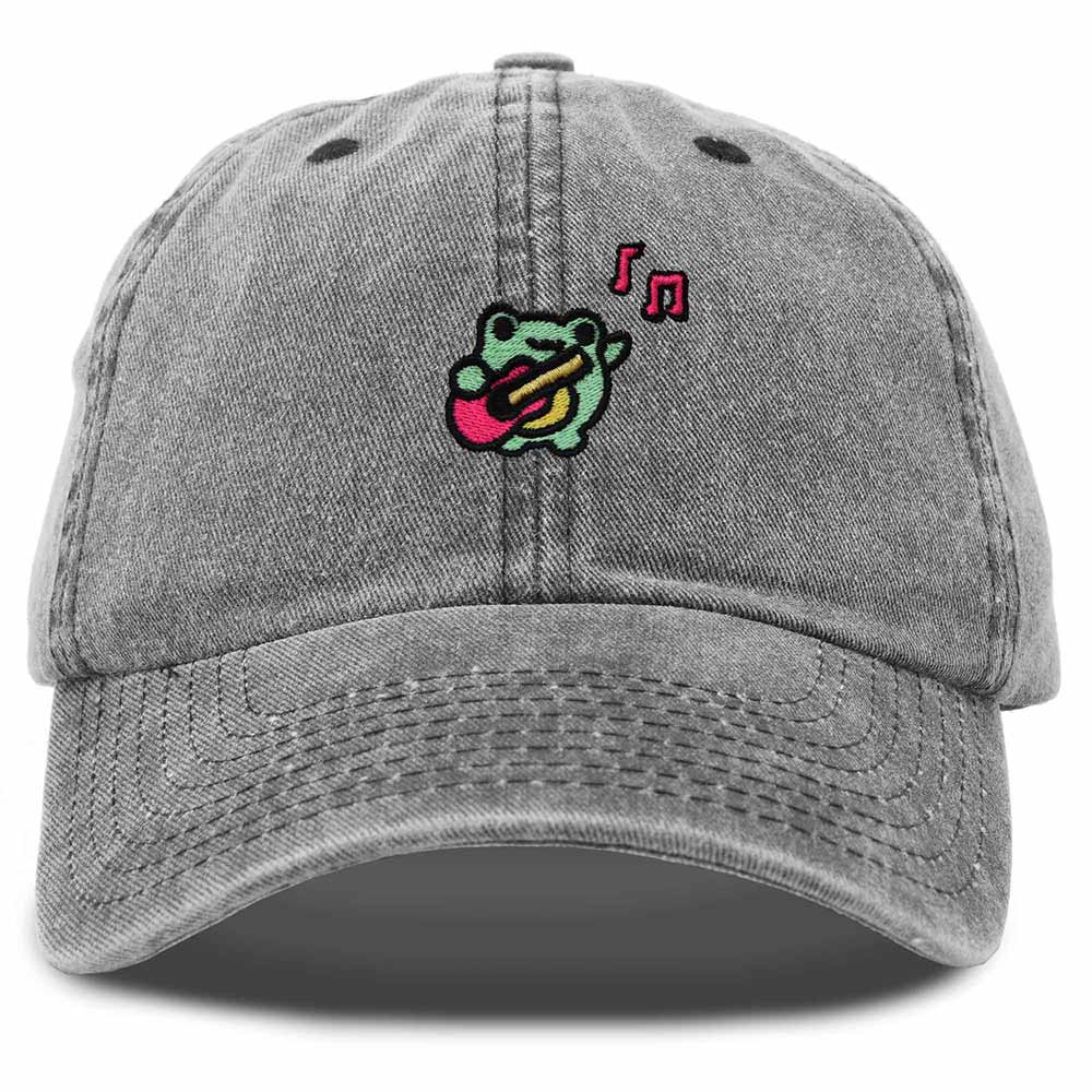 Dalix Melody Frog Embroidered Womens Cotton Dad Hat Baseball Cap Adjustable in Black