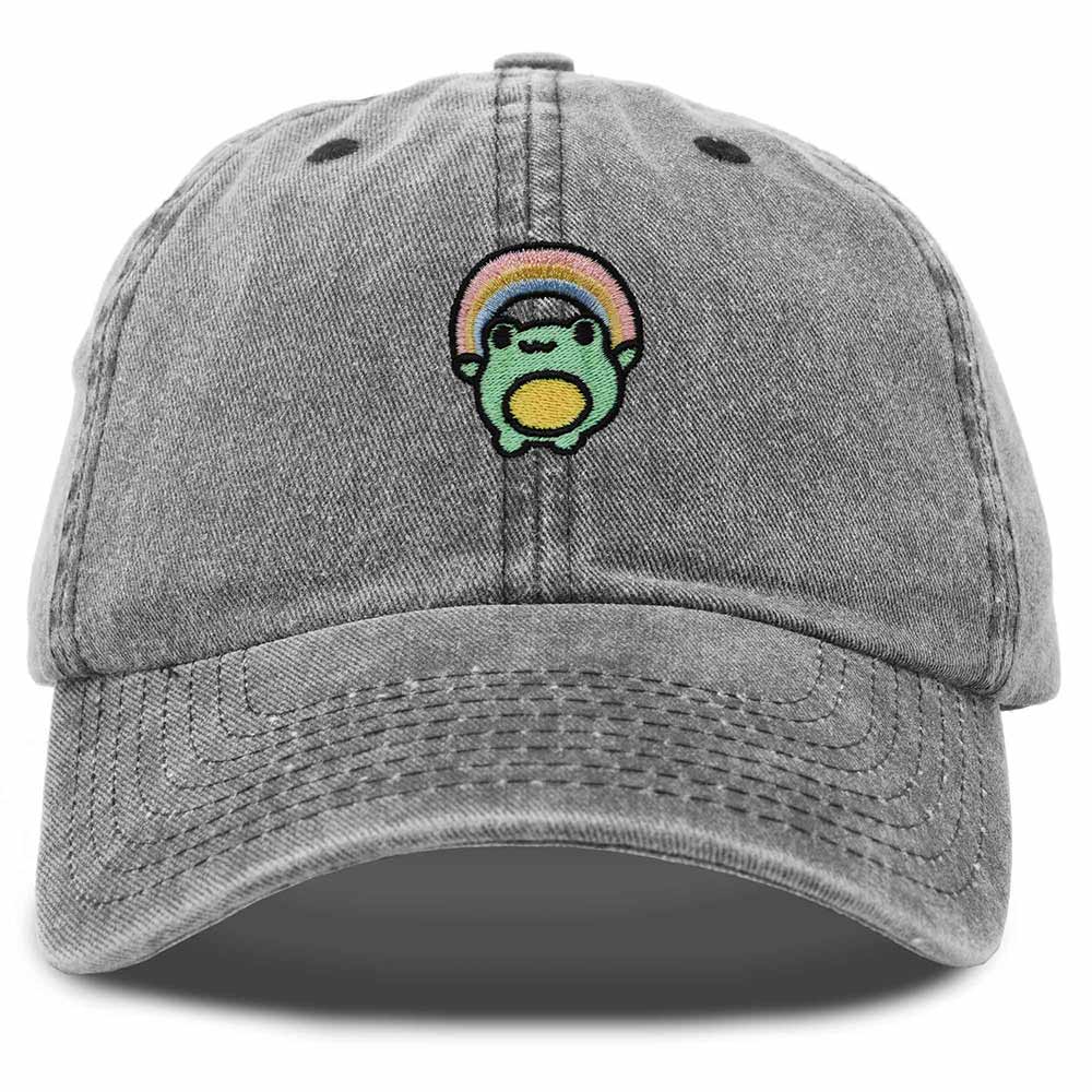 Dalix Rainbow Frog Embroidered Womens Cotton Dad Hat Baseball Cap Adjustable in Black