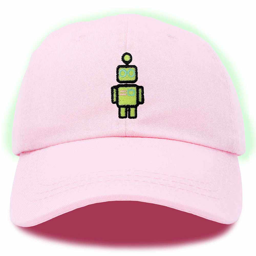 Dalix Robot Embroidered Glow in the Dark Retro Dad Hat Cotton Baseball Cap Adjustable Mens