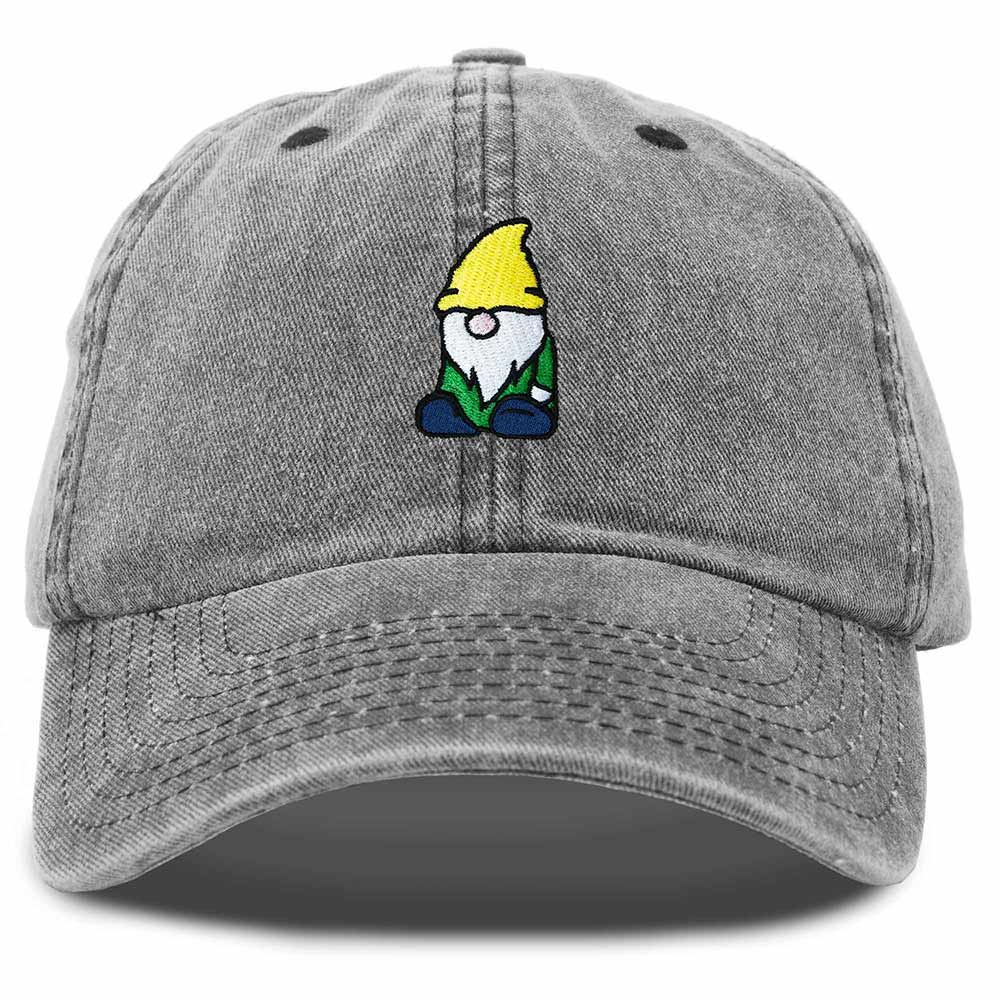 Dalix Gnome Embroidered Cotton Baseball Cap Adjustable Dad Hat Mens in Black