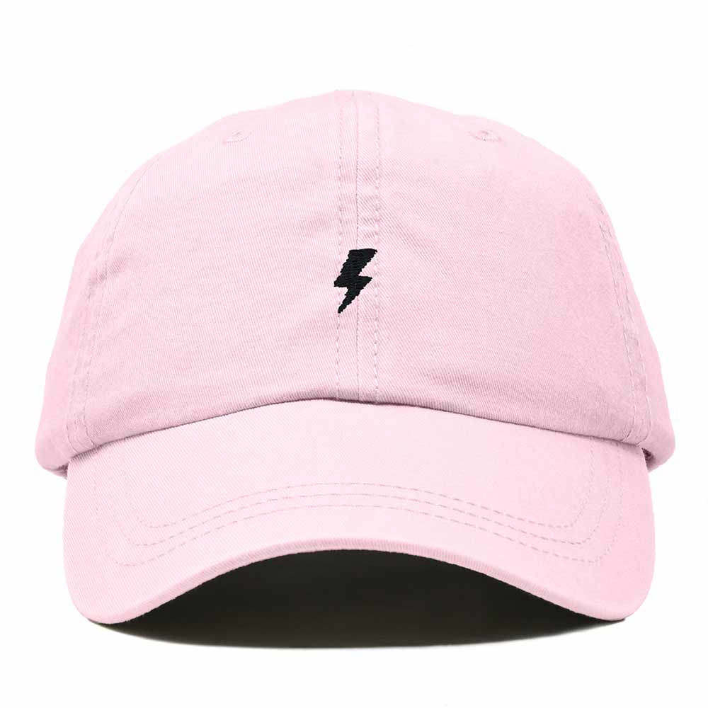 Dalix Lil Bolt Embroidered Cotton Summer Outdoor Baseball Cap Dad Hat Mens in Washed Pink