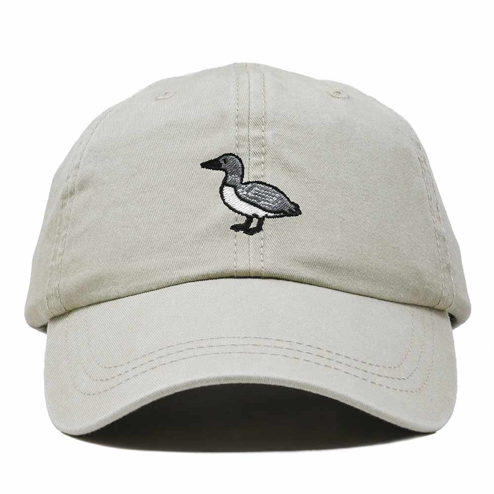 Dalix Common Loon Minnesota Embroidered Bird Cotton Baseball Cap Dad Hat Mens Womens Outdoor Summer in Washed Stone White
