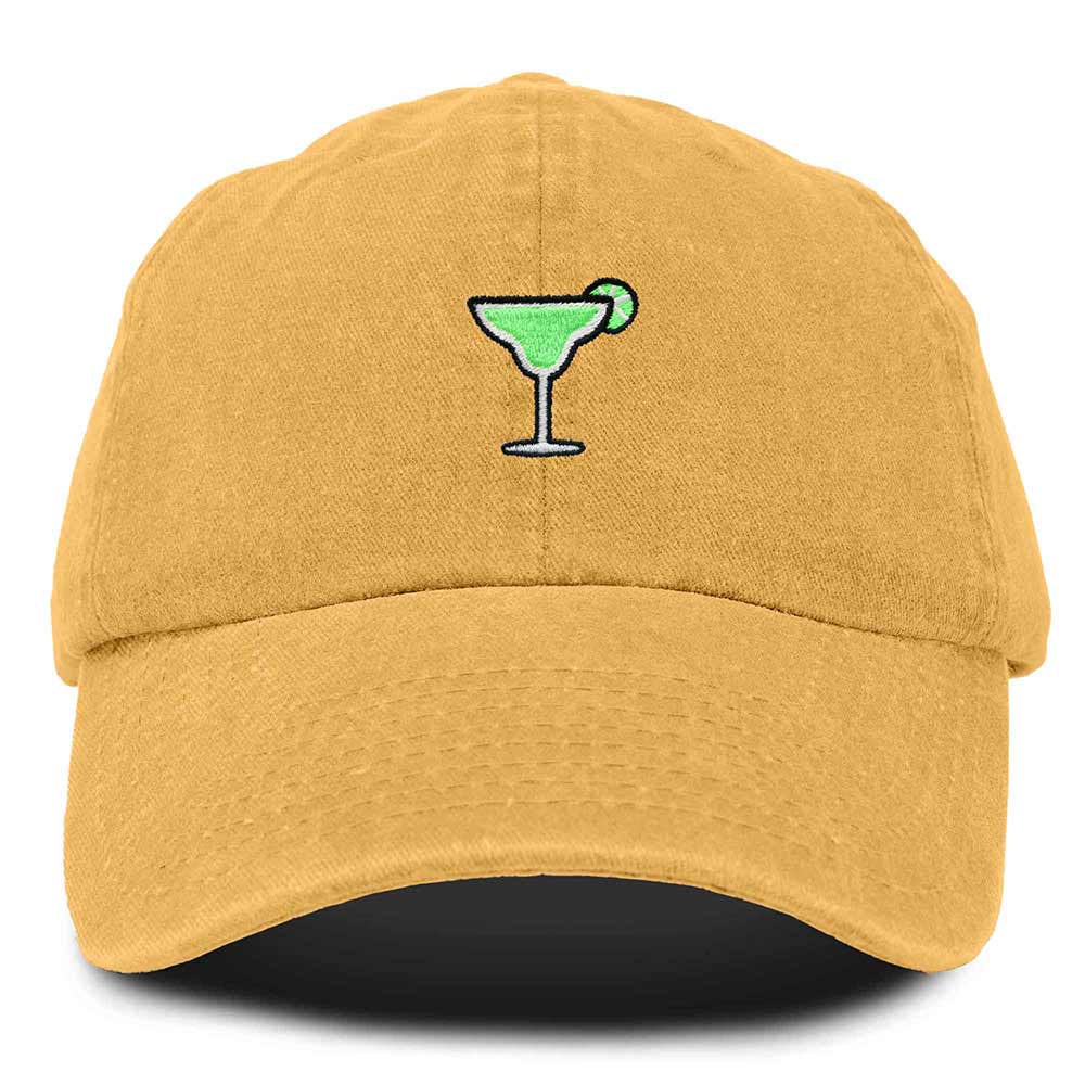 Dalix Margarita Embroidered Cap Cotton Baseball Cute Cool Dad Hat Womens in Gold