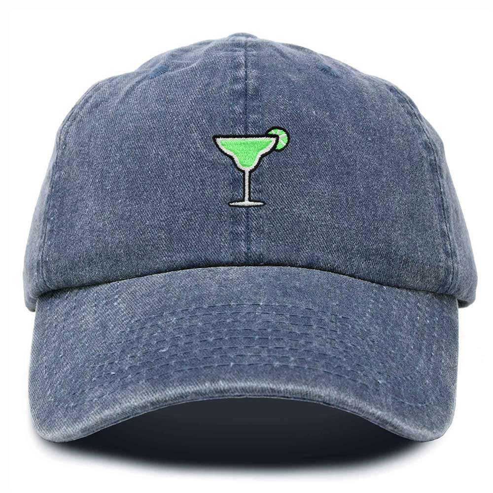 Dalix Margarita Embroidered Cap Cotton Baseball Cute Cool Dad Hat Womens in Navy Blue