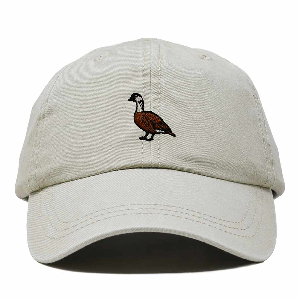 Dalix Nene Hawaii Embroidered Bird Cotton Baseball Cap Dad Hat Mens Womens Outdoor Summer in Washed Stone White