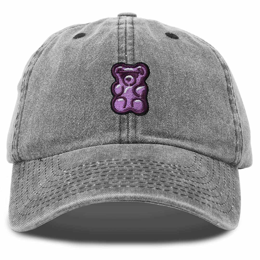 Dalix Purple Gummy Embroidered Cotton Dad Hat Baseball Cap Adjustable Womens in Black