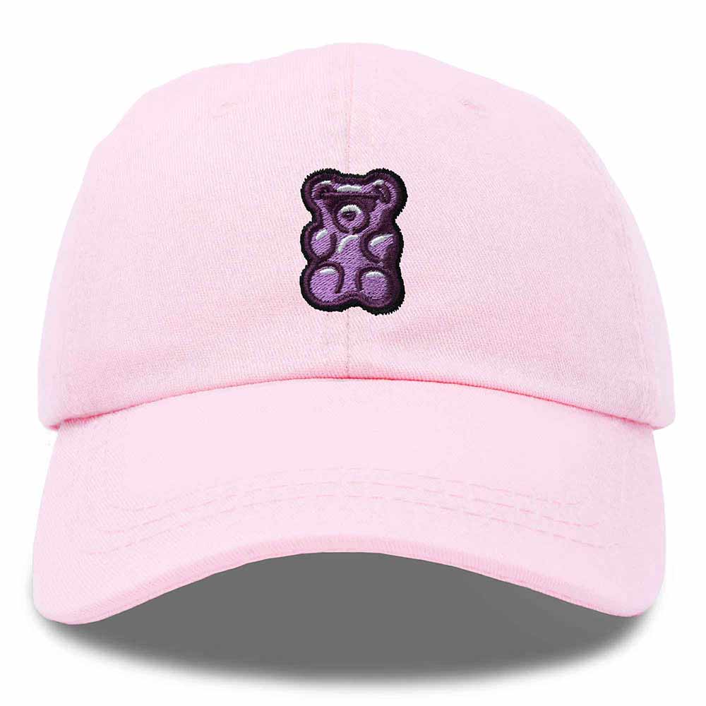 Dalix Purple Gummy Embroidered Cotton Dad Hat Baseball Cap Adjustable Womens in Beige