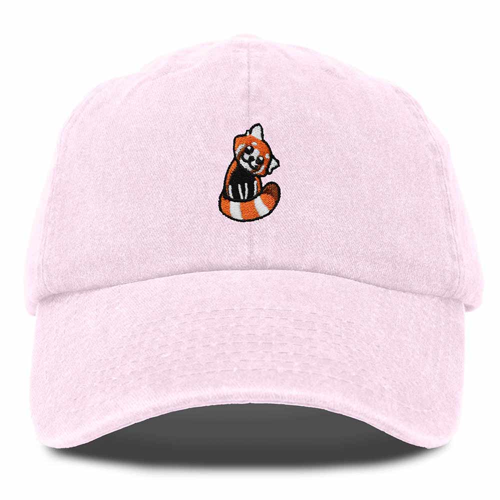 Dalix Red Panda Embroidered Cotton Dad Hat Cute Animal Adjustable Baseball Cap for Outdoor Style Womens in Beige