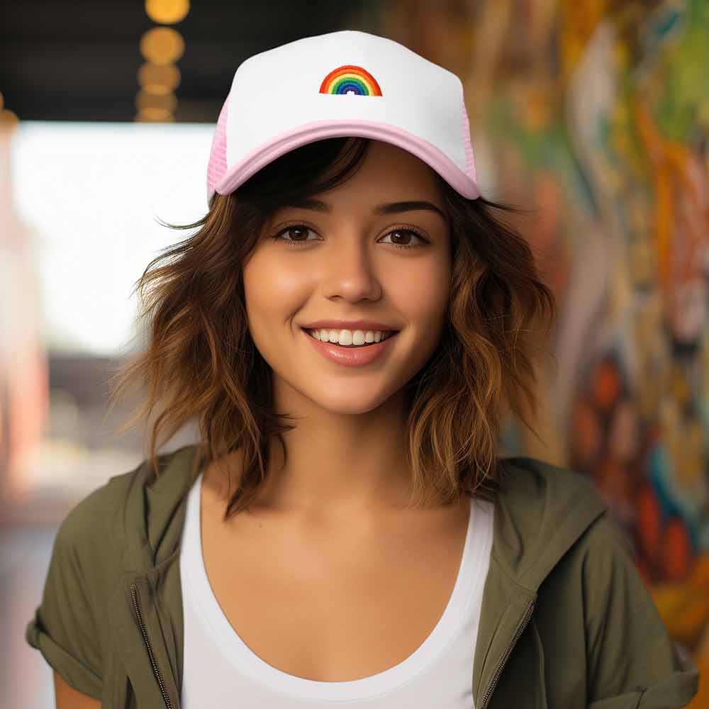 Dalix Rainbow Trucker Hat