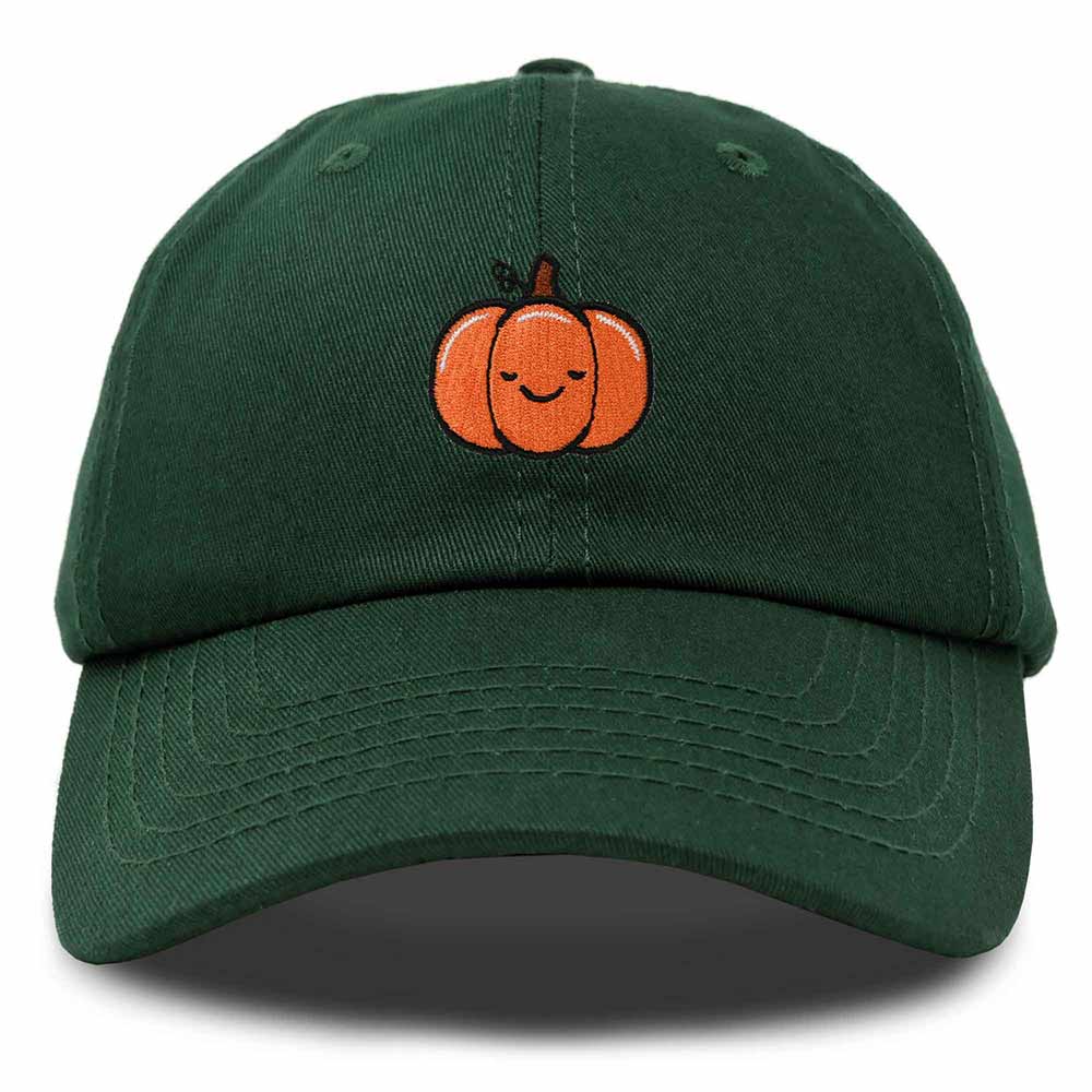 Dalix Baby Pumpkin Embroidered Cotton Baseball Cap Adjustable Dad Hat Womens in Dark Green