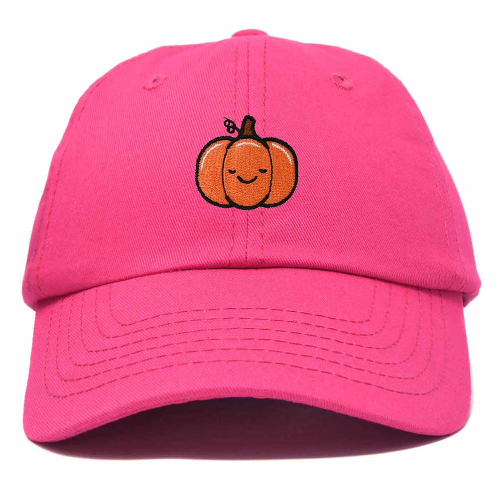 Dalix Baby Pumpkin Embroidered Cotton Baseball Cap Adjustable Dad Hat Womens in Hot Pink