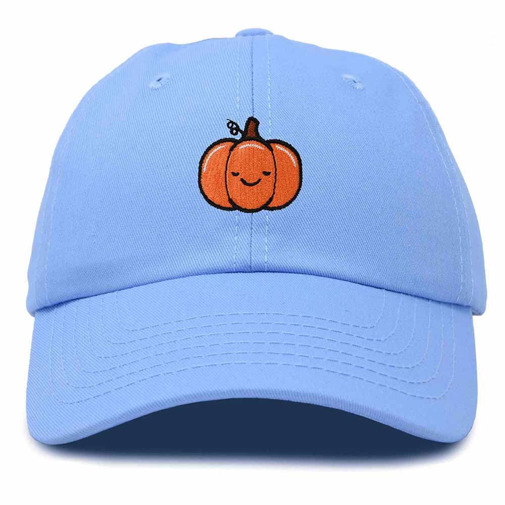 Dalix Baby Pumpkin Embroidered Cotton Baseball Cap Adjustable Dad Hat Womens in Light Blue