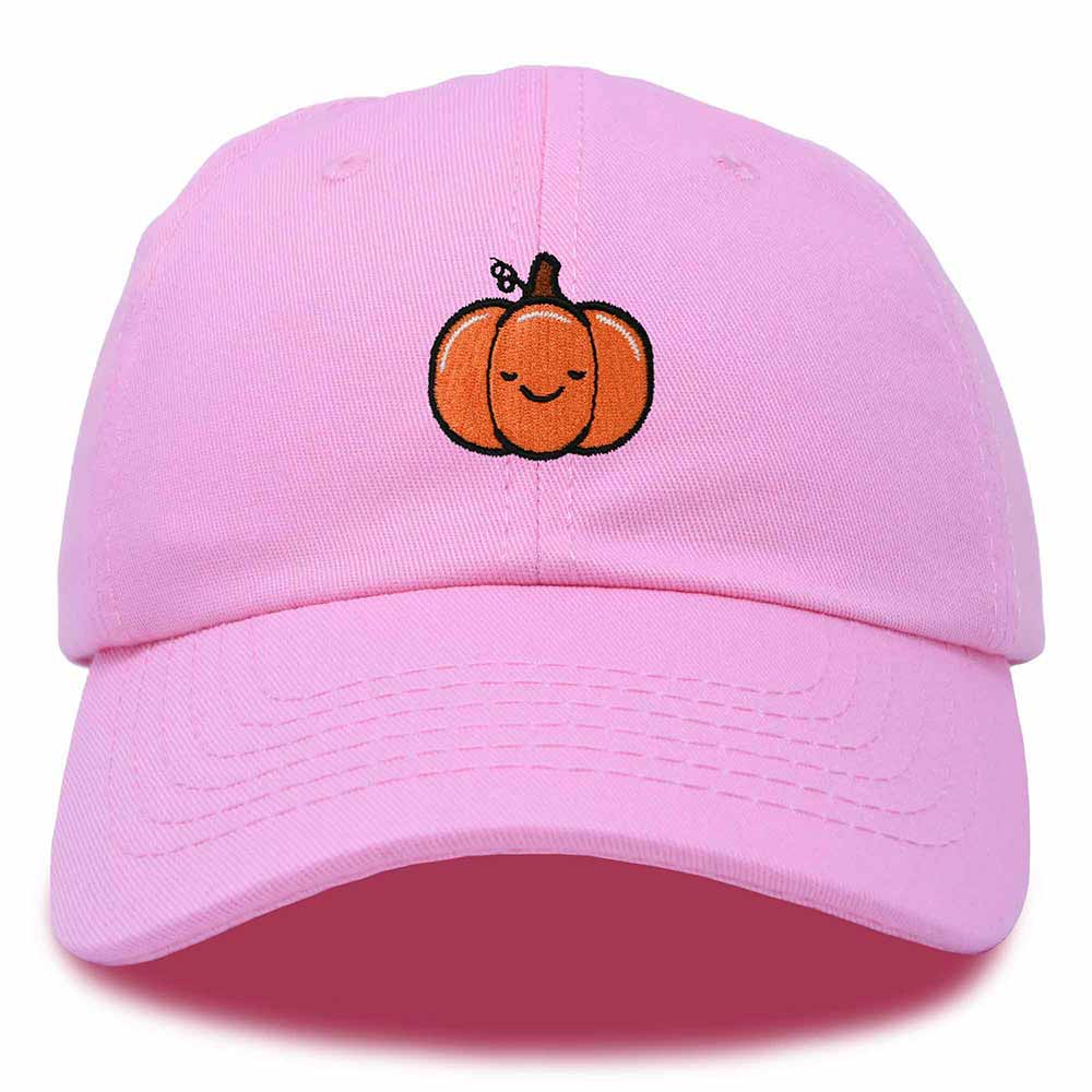 Dalix Baby Pumpkin Embroidered Cotton Baseball Cap Adjustable Dad Hat Womens in Light Pink