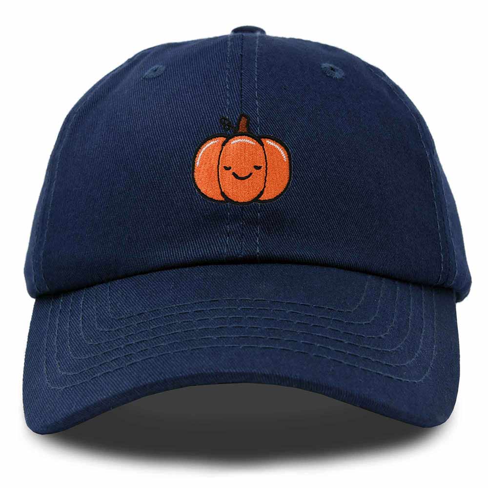 Dalix Baby Pumpkin Embroidered Cotton Baseball Cap Adjustable Dad Hat Womens in Navy Blue
