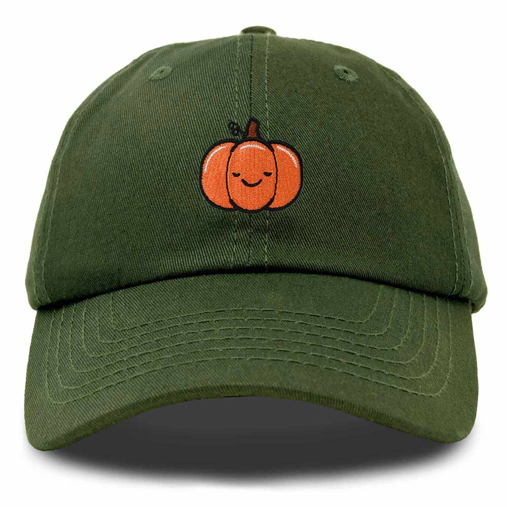 Dalix Baby Pumpkin Embroidered Cotton Baseball Cap Adjustable Dad Hat Womens in Olive