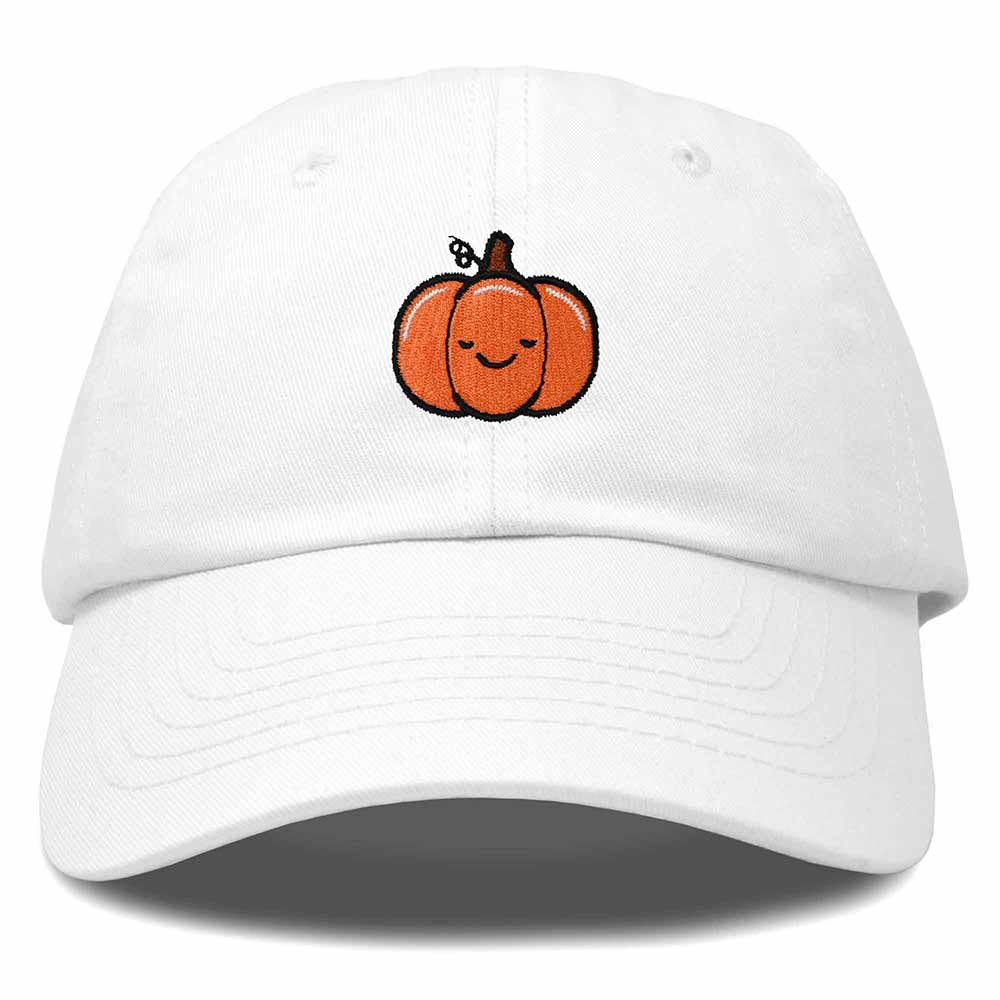 Dalix Baby Pumpkin Embroidered Cotton Baseball Cap Adjustable Dad Hat Womens in White