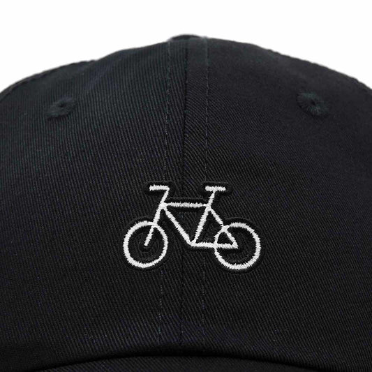 Dalix Bike Embroidered Bicycle Cotton Baseball Cap Adjustable Dad Hat Mens in Black