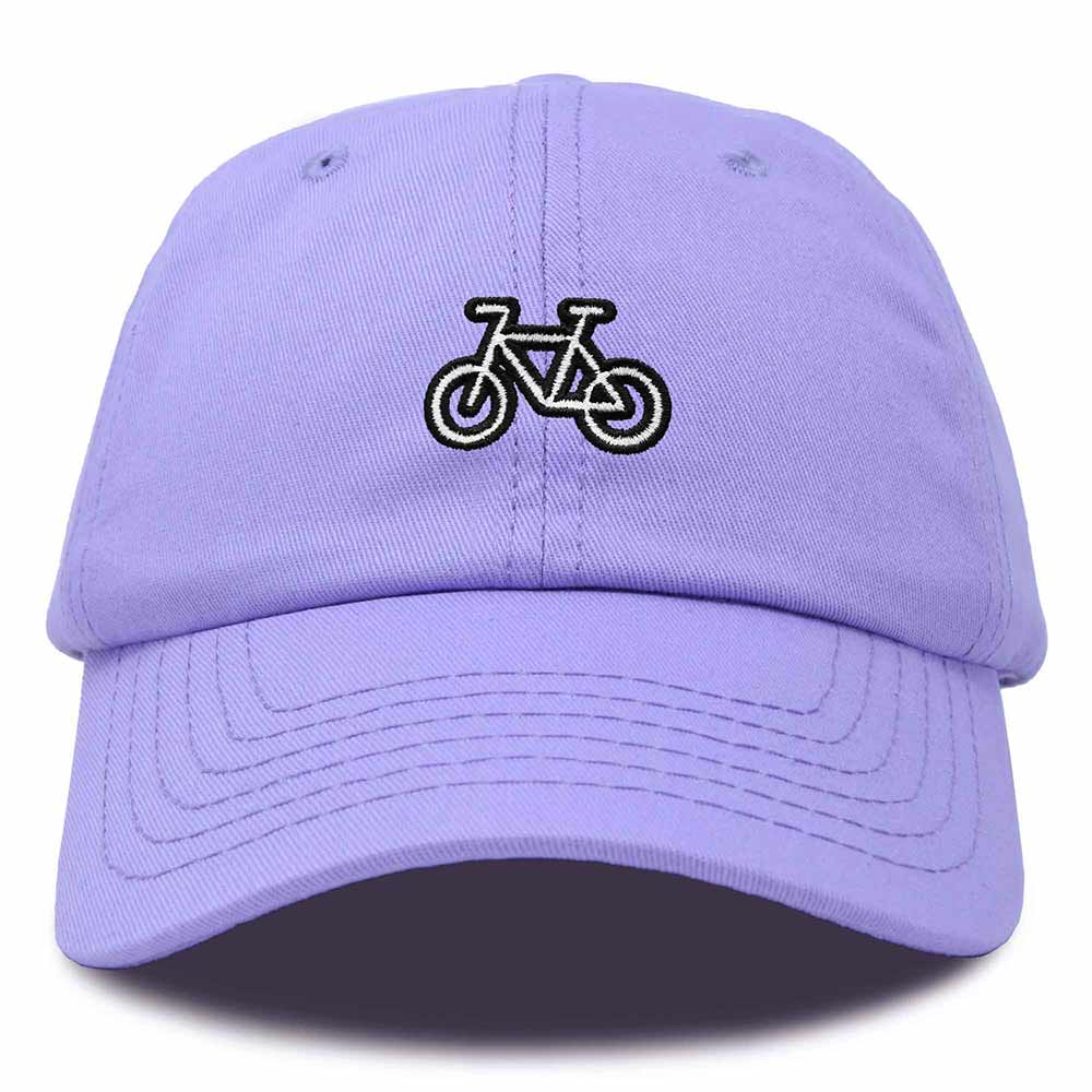 Dalix Bike Embroidered Bicycle Cotton Baseball Cap Adjustable Dad Hat Mens in Lavender