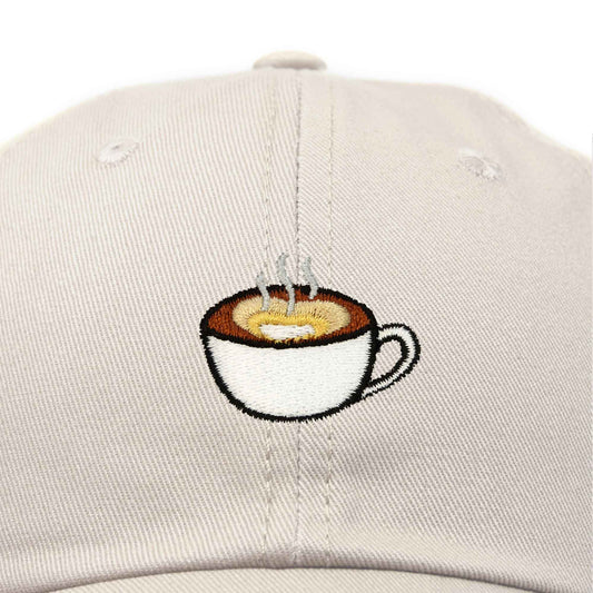 Dalix Cappuccino Embroidered Coffee Brew Cotton Dad Hat Baseball Cap Womens