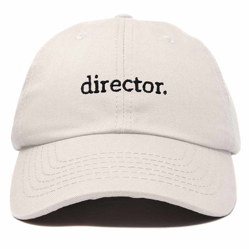 Dalix Director Embroidered Cotton Baseball Cap Adjustable Dad Hat Mens in Beige