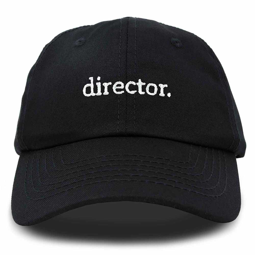 Dalix Director Embroidered Cotton Baseball Cap Adjustable Dad Hat Mens in Black