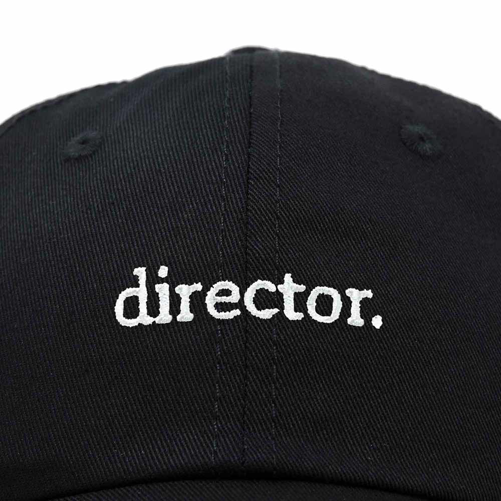 Dalix Director Embroidered Cotton Baseball Cap Adjustable Dad Hat Mens in Black