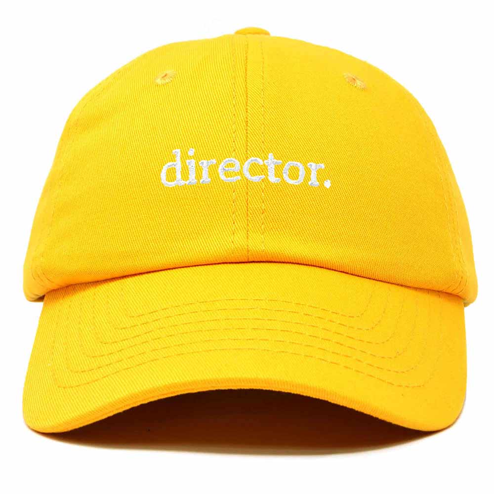 Dalix Director Embroidered Cotton Baseball Cap Adjustable Dad Hat Mens in Gold