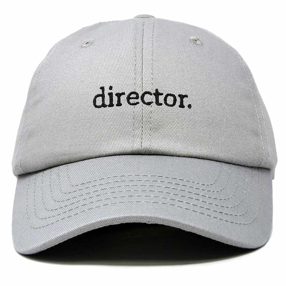 Dalix Director Embroidered Cotton Baseball Cap Adjustable Dad Hat Mens in Gray