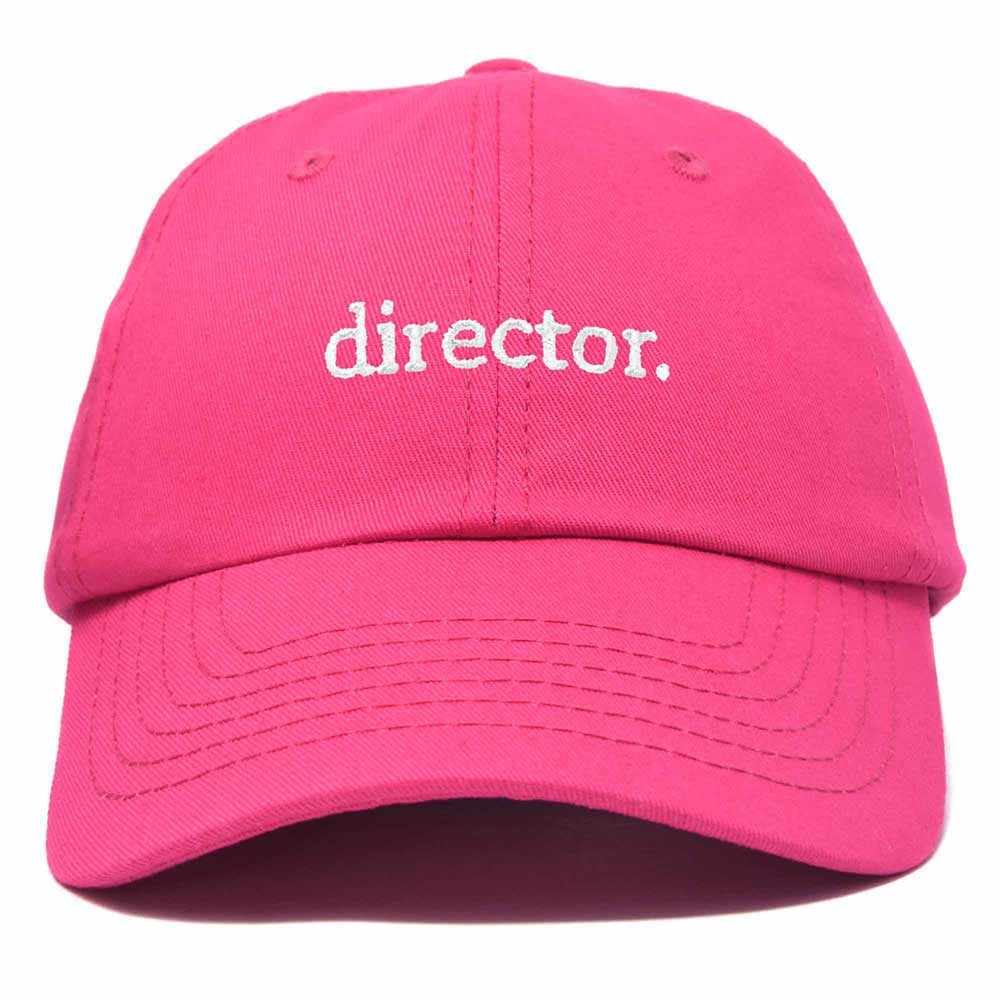 Dalix Director Embroidered Cotton Baseball Cap Adjustable Dad Hat Mens in Hot Pink