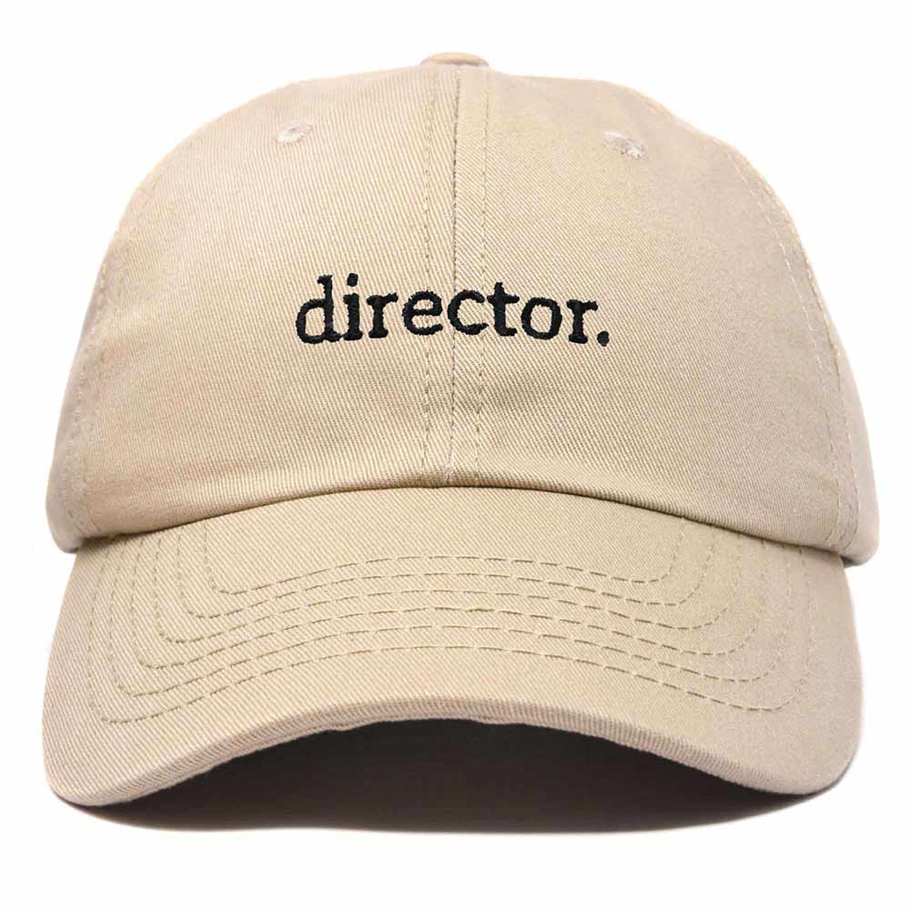 Dalix Director Embroidered Cotton Baseball Cap Adjustable Dad Hat Mens in Khaki