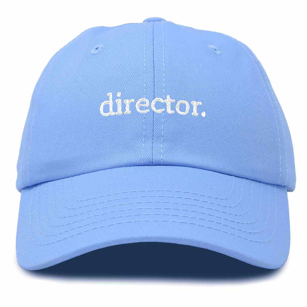 Dalix Director Embroidered Cotton Baseball Cap Adjustable Dad Hat Mens in Light Blue