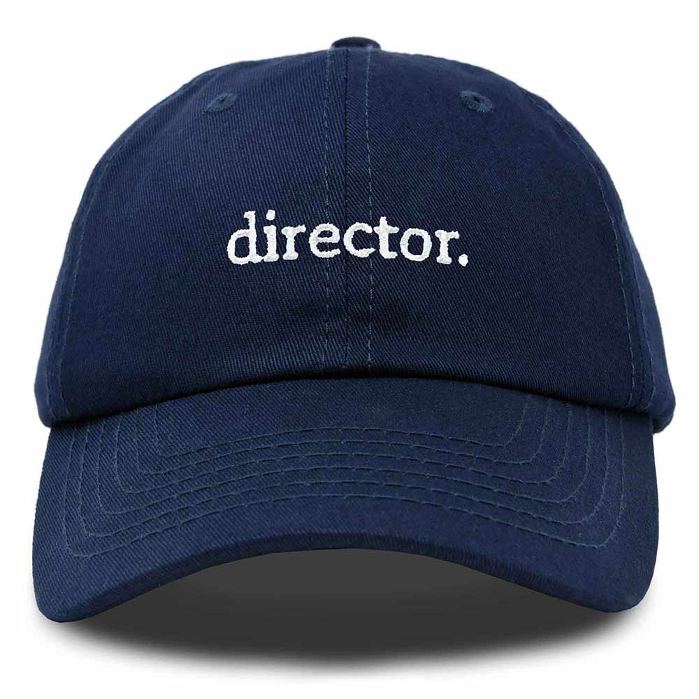 Dalix Director Embroidered Cotton Baseball Cap Adjustable Dad Hat Mens in Navy Blue