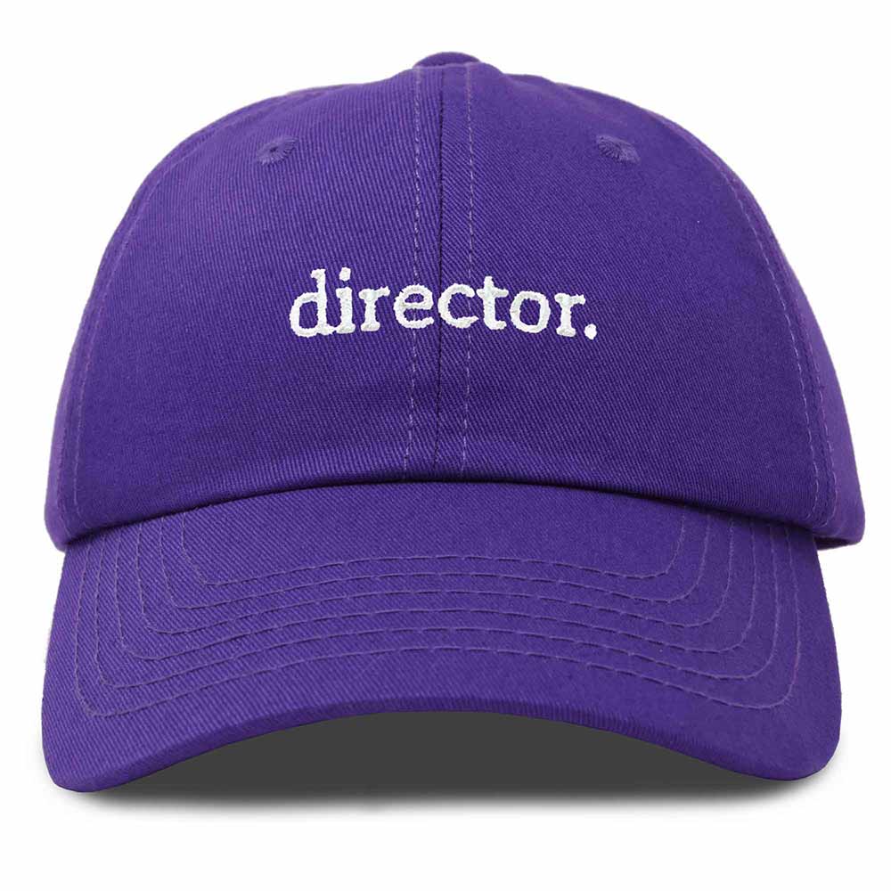 Dalix Director Embroidered Cotton Baseball Cap Adjustable Dad Hat Mens in Purple
