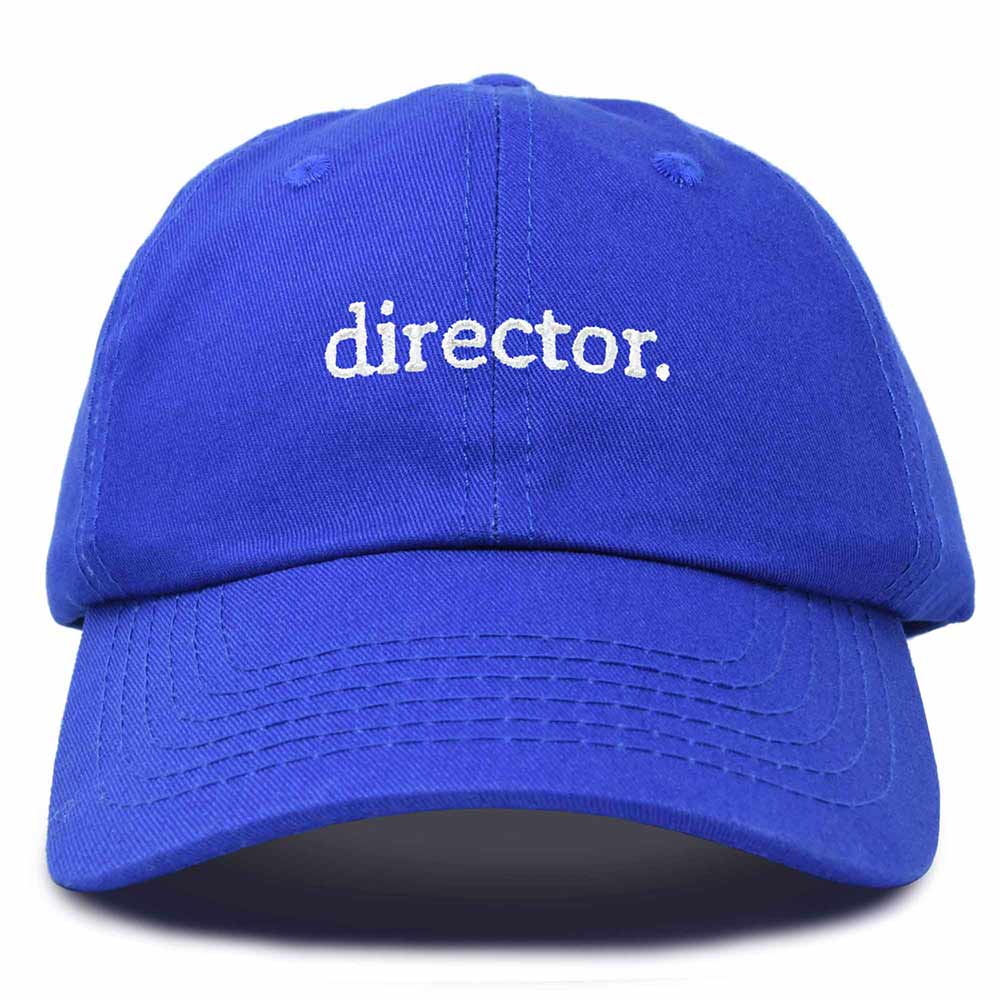 Dalix Director Embroidered Cotton Baseball Cap Adjustable Dad Hat Mens in Royal Blue