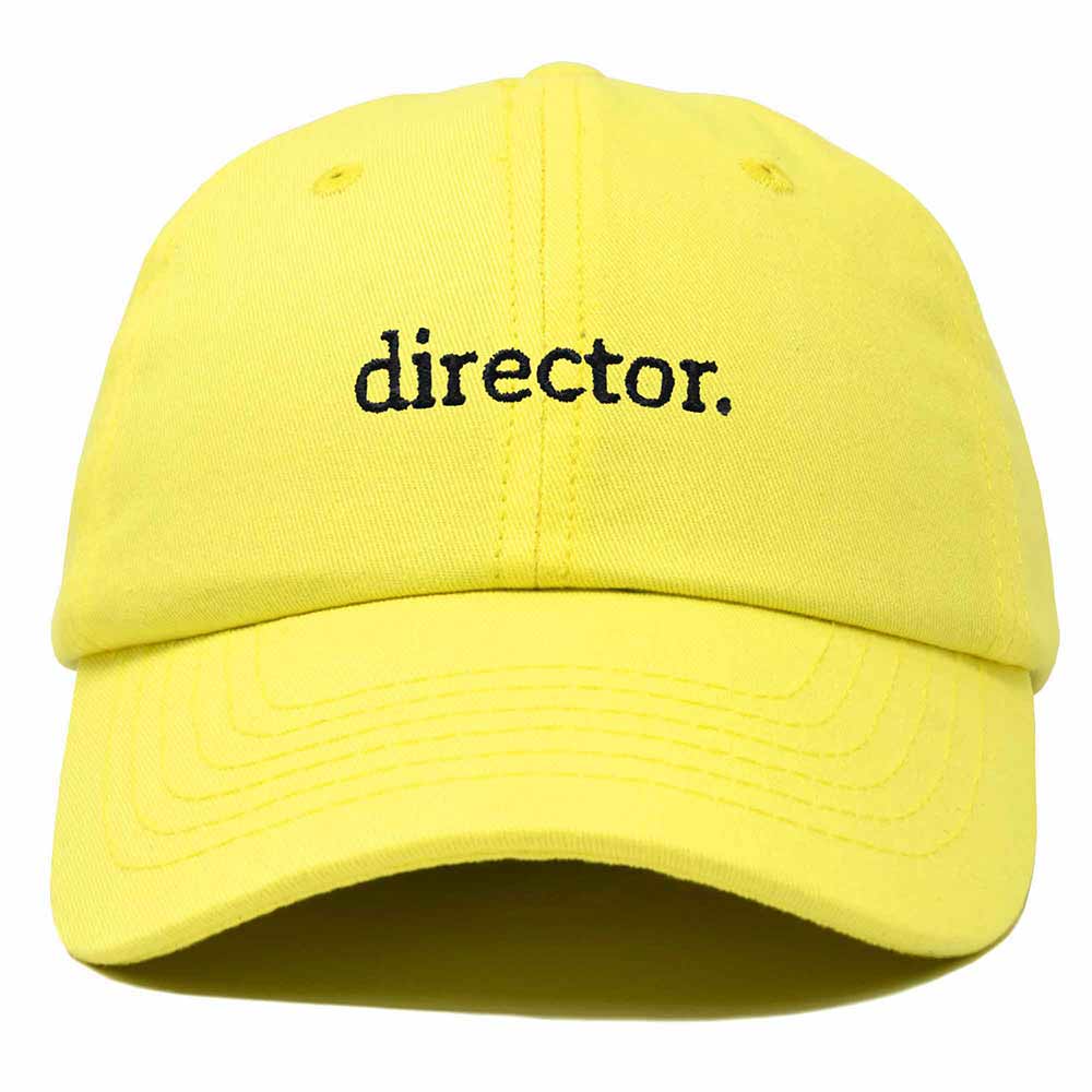 Dalix Director Embroidered Cotton Baseball Cap Adjustable Dad Hat Mens in Yellow