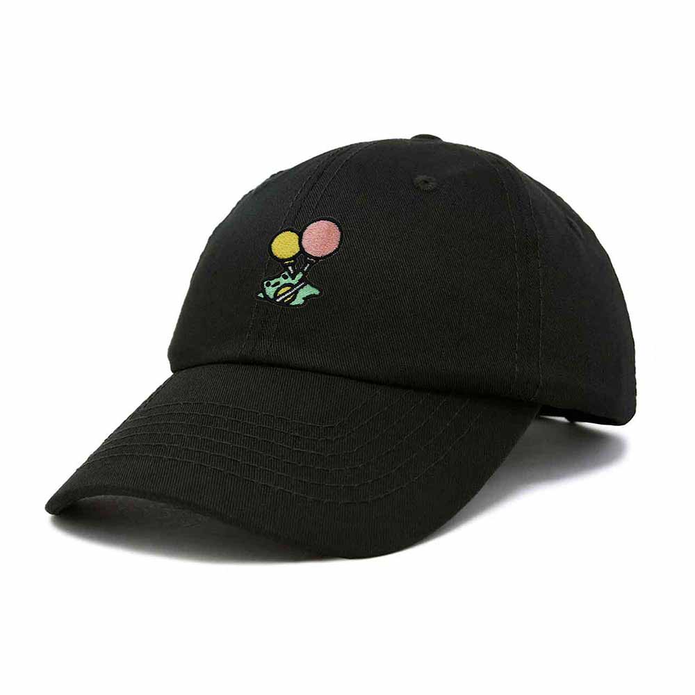 Dalix Soaring Frog Embroidered Womens Cotton Dad Hat Baseball Cap Adjustable in Black