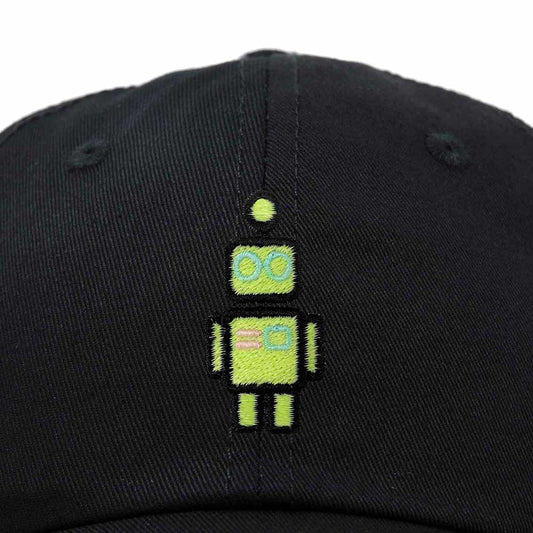 Dalix Robot Embroidered Glow in the Dark Retro Dad Hat Cotton Baseball Cap Adjustable Mens