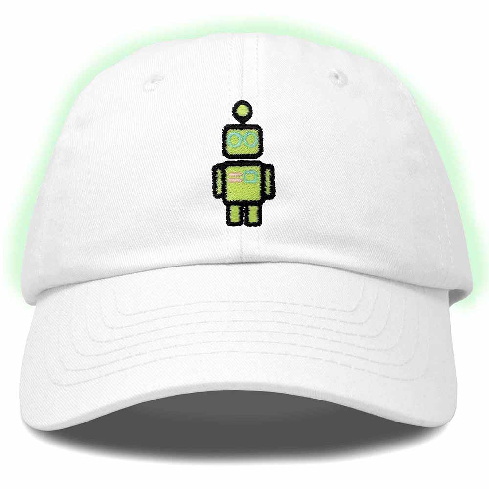 Dalix Robot Embroidered Glow in the Dark Retro Dad Hat Cotton Baseball Cap Adjustable Mens