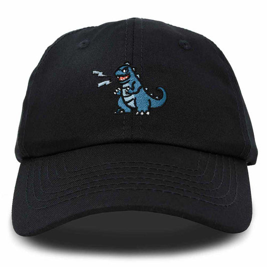 Dalix Giant Lizard Kaiju Embroidered Cotton Dad Hat Baseball Cap Adjustable Glow in the Dark Mens in Black